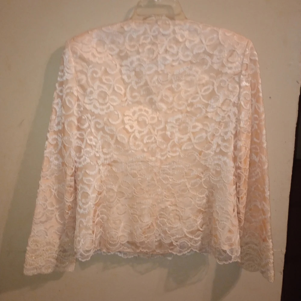 EUC Christian Dior Vintage 80s Lace Floral Jacket Women's Size 12